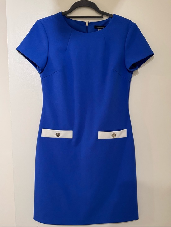Tommy Hilfiger Dresses & Skirts - Tommy Hilfiger Cobalt Blue Short Sleeve Shift Dress with White Pocket Trim